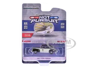 1947 Ford Fordor "LAPD (Los Angeles Police Department)" Black and White "Hot Pursuit" Series 1/64 Diecast Model Car by Greenlight