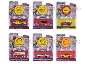 "Shell Oil Special Edition" Series 2 Set of 6 pieces 1/64 Diecast Model Cars by Greenlight