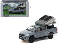 Toyota Hilux Pickup Truck RHD (Right Hand Drive) Gray with Camping Equipment "Road64" Series 1/64 Diecast Model Car by Tarmac Works