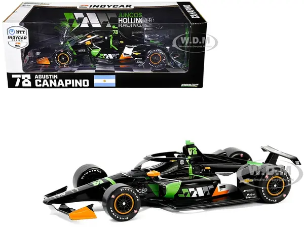 Dallara IndyCar 78 Agustin Canapino "JHR" Juncos Hollinger Racing "NTT IndyCar Series" (2024) 1/18 Diecast Model Car by Greenlight