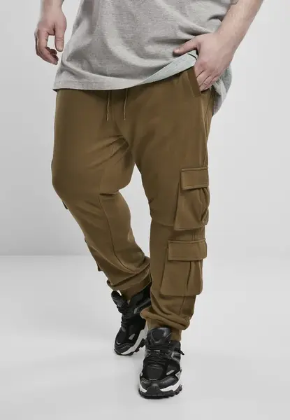 Summer olive terry trousers with double pocket