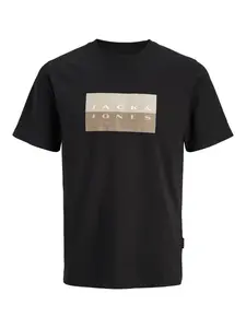 JACK & JONES Tričko 'JCOFusion'  svetlohnedá / sivá / čierna / biela