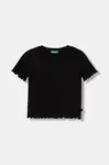 United Colors of Benetton basic tričko dětské bavlněné s elastanem
