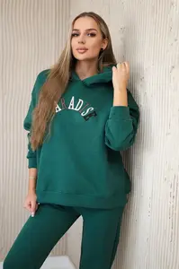 Bavlněná souprava s vyšívaným nápisem Paradise green