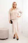 Plus size sada s krajkou a saténovým leskem