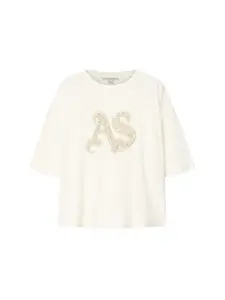 AllSaints Tričko 'ICON AMELIE'  strieborná / biela