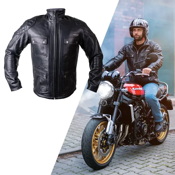 Kožená moto bunda W-TEC Valebravo černá 3XL
