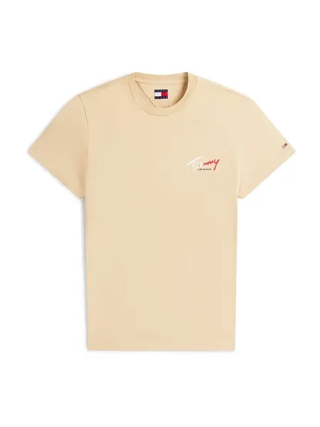 Tommy Jeans Tričko  béžová / červená / biela