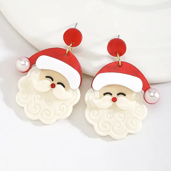 Santa Claus Acrylic Dangle Stud Earrings