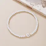 Plastic Pearl Round Beaded Stretch Bracelets for Women