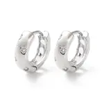 Rack Plating Brass Clear Cubic Zirconia Hoop Earrings