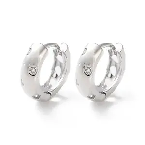 Rack Plating Brass Clear Cubic Zirconia Hoop Earrings