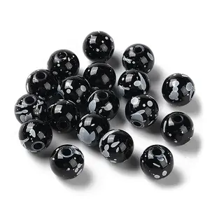 Printed Opaque Acrylic Round Beads