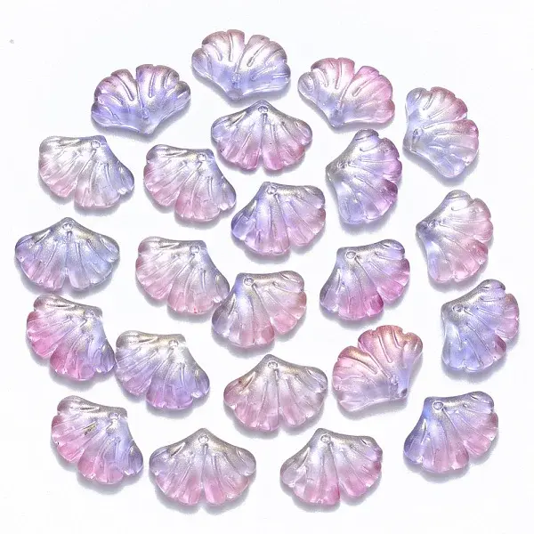 Two Tone Transparent Spray Painted Glass Pendants
