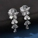 Brass Clear Cubic Zirconia Stud Earrings