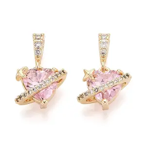 Brass Micro Pave Cubic Zirconia Charms