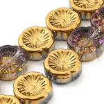 Half Plated Electroplate Glass Transparent Beads Strands