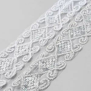 10 Yards Sparkle Polyester Rhombus Lace Trim