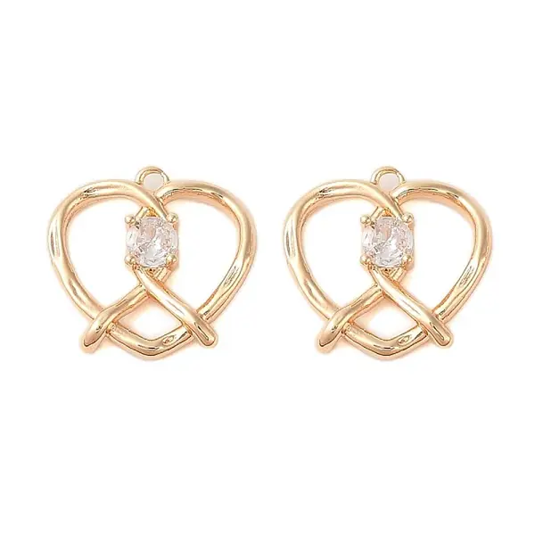 Brass with Glass Rhinestone Pendants