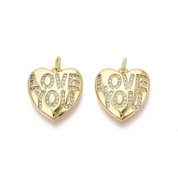 Brass Micro Pave Cubic Zirconia Pendants