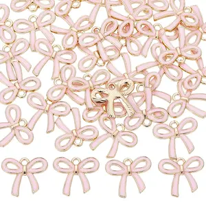40Pcs Light Gold Plated Alloy Pendants