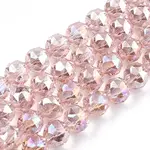 Electroplate Transparent Glass Beads Strands