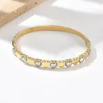 304 Stainless Steel & Glass Hinged Bangles for Women