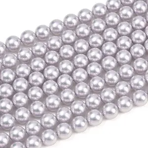 Frosted Glass Pearl Beads Strands