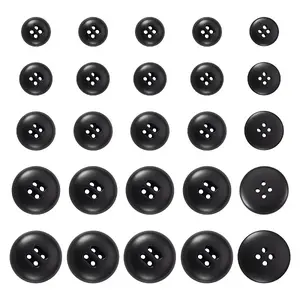 25Pcs 5 Styles 4-Hole Resin Buttons
