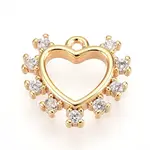 Brass Micro Pave Clear Cubic Zirconia Pendants