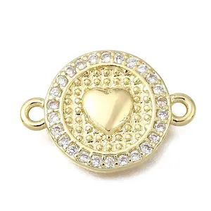 Religion Brass Micro Pave Clear Cubic Zirconia Connector Charms