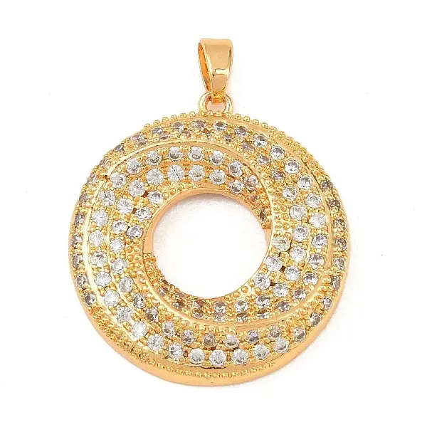 Brass Micro Pave Cubic Zirconia Pendants