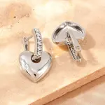 Brass Micro Pave Clear Cubic Zirconia Hoop Dangle Earrings