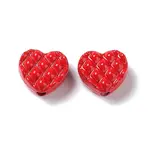 Spray Painted Alloy Waffle Beads