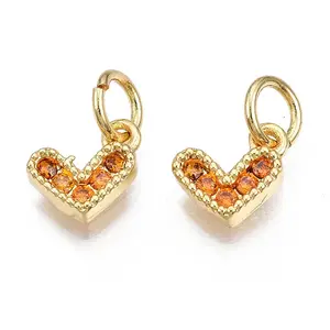 Brass Micro Pave Cubic Zirconia Charms