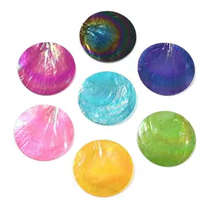 Spray Painted Natural Capiz Shell Pendants