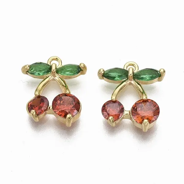 Brass Micro Pave Cubic Zirconia Charms