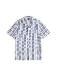 Tommy Jeans Košeľa  tmavomodrá / biela