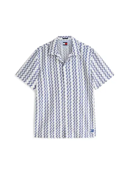 Tommy Jeans Košeľa  tmavomodrá / biela
