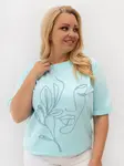 Mátové tričko plus size s kulatým výstřihem