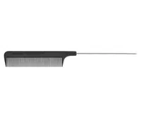 Karbonový tupírovací hřeben s kovovým hrotem Eurostil Professional Carbon Antistatic - 22,3 cm (09189)