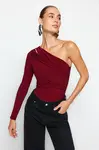 Trendyol Bordový Body s Výrezmi/Dierkami