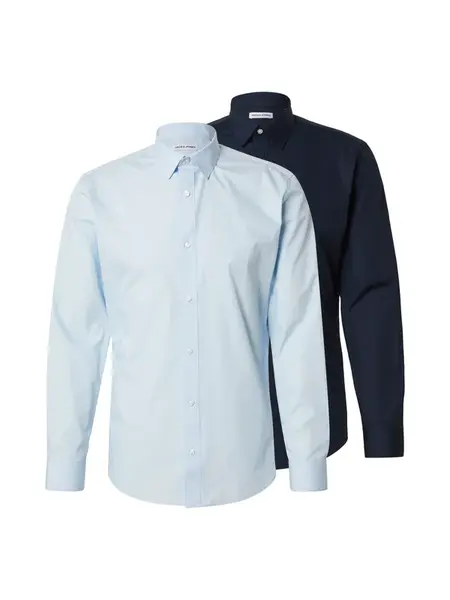 JACK & JONES Košeľa 'JWHJOSEPH'  námornícka modrá / pastelovo modrá