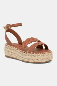 Kožené sandály Tommy Hilfiger LEATHER ROPE REAL ESPAD SANDAL