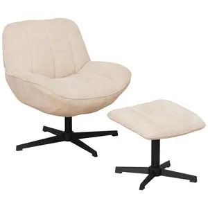 Livetastic KŘESLO S PODNOŽKOU, textil, béžová