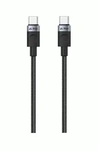 Textilní kabel iPEAX USB-C / USB-C 1,5M, USB 2.0, černá