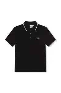 BOSS Dětská bavlněná polokošile BOSS