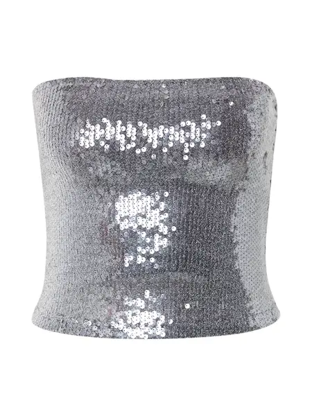 TOPSHOP Top  striebornosivá