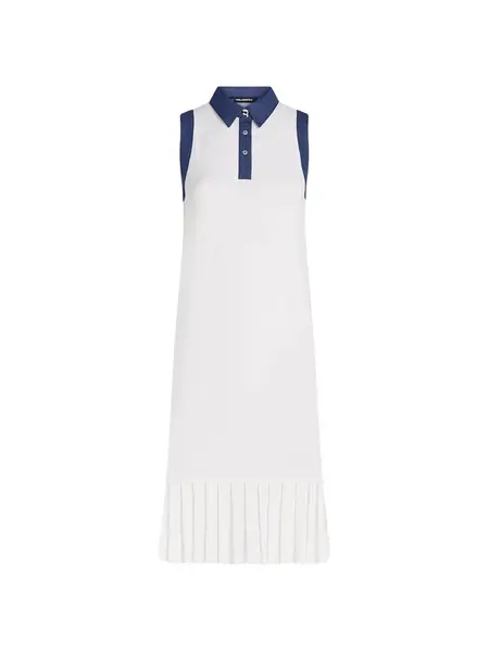 Karl Lagerfeld Pletené šaty 'Ikon'  krémová / modrá denim