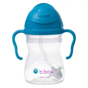 B.BOX Hrneček s brčkem - kobaltově modrý 240 ml
